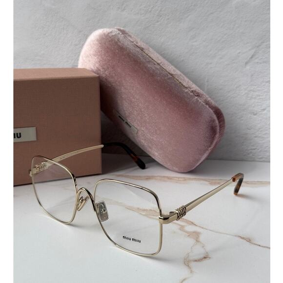 Miu Miu Accessories - NEW Miu Miu M51YV Pale Gold Square Metal Eyeglasses Frames